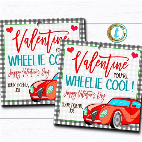 Race Car Valentines Boy Sports Car Valentine Card T Classroom Party