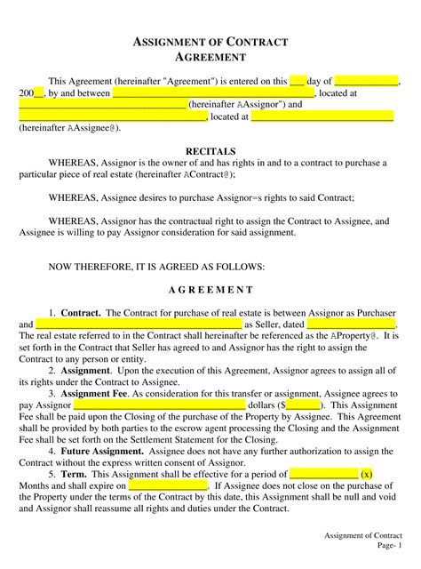 The first, of very ancient origin, are those which set out the terms on which mercantile transactions of common occurrence are to be. Assignment of Contract Agreement Template Download ...