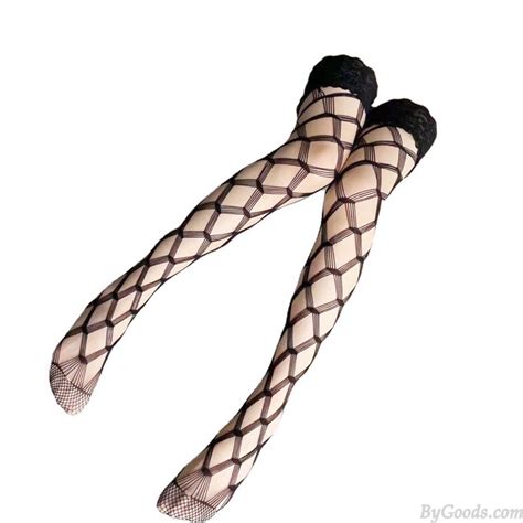 Sexy Five Line Socks Big Cross Fishnet Thigh Highs Stockings Over Knee