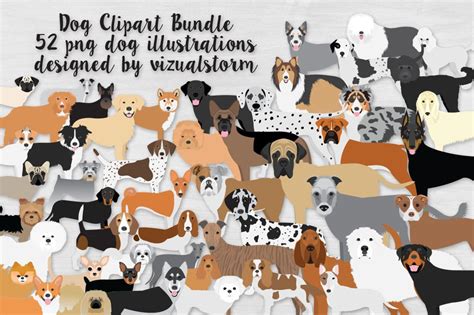 Dog Clipart Bundle Popular Breeds Creative Market