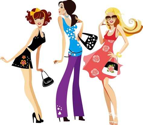 Fashion Designer Clipart Girls Shopping Cartoon Png Transparent Png