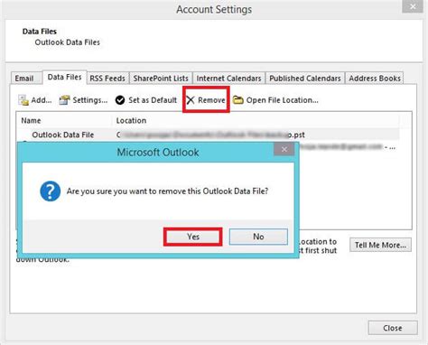 How To Add Close And Remove Data File In Outlook