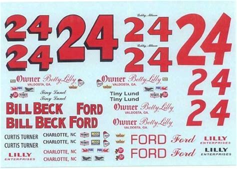 Plastic Performance Products 24 Betty Lilly Ford 1966 Nascar Decal Ebay