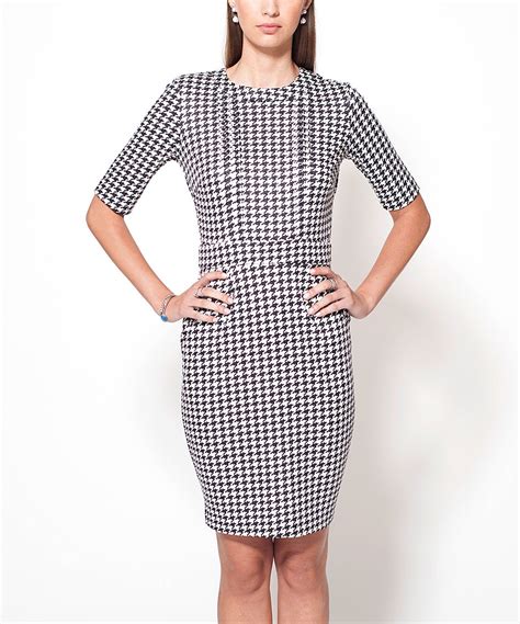 Emploi New York Ivory And Black Houndstooth Maiden Dress Best Price And