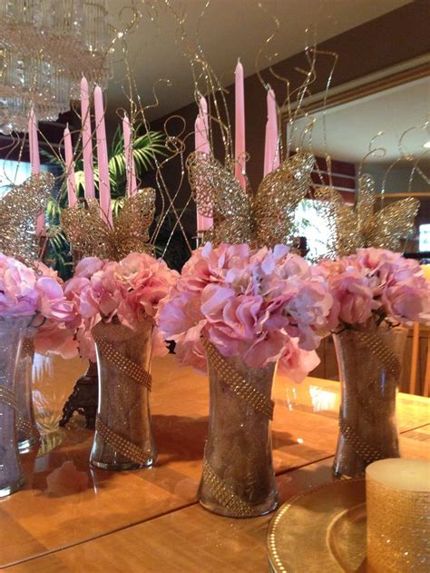 Pink And Gold Centerpieces Pink And Gold Decorations Sweet 16