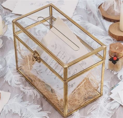 Ncyp Glass Wedding Card Box With Slot 25x142x196 Cm Rectangle