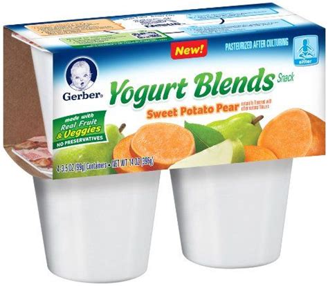 Gerber Yogurt Blends Sweet Potato Pear Baby Food Recipes Gourmet