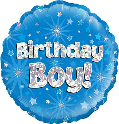 Oaktree Folieballon Sparkling Fizz Birthday Boy Blauw