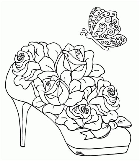 Free Adult Printable Coloring Pages Roses Heart - Coloring Home
