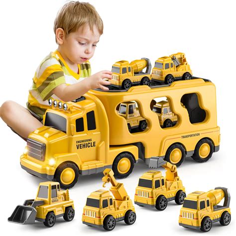 Temi Construction Toddler Truck Toys For 3 4 5 6 Year Old Boys 5 In 1