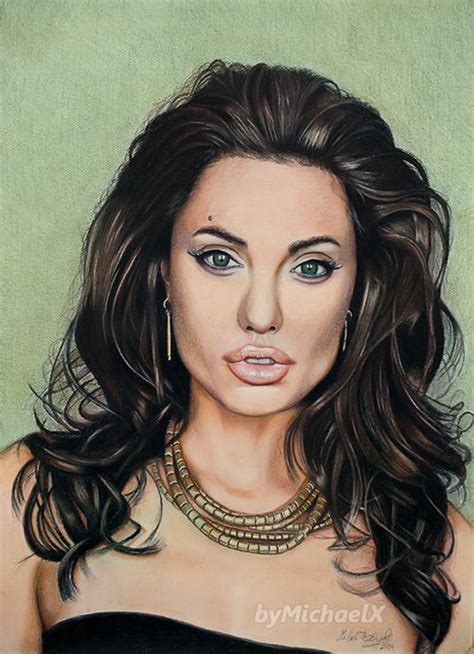 Drawing Angelina Jolie Color Pencil By Bymichaelx On Deviantart Pencil