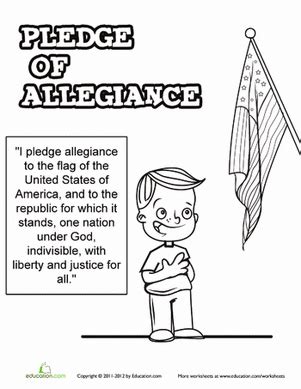 Easy explanation of the pledge of allegiance for kids. Pledge of Allegiance | Worksheet | Education.com