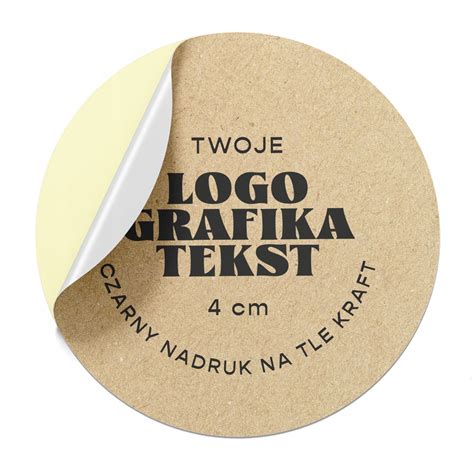 Naklejki Eko Kraft Samoprzylepne Personalizowane Okr G E Cm Szt