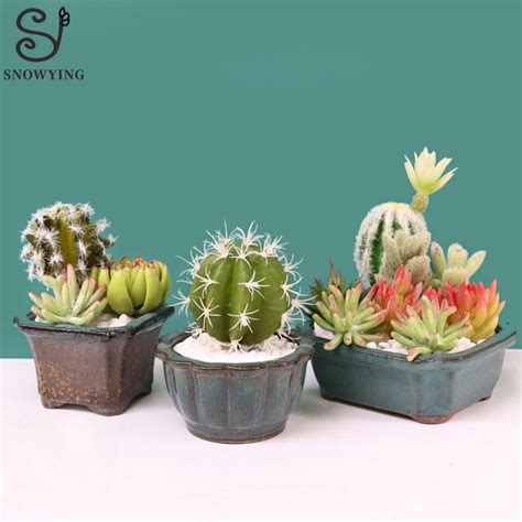 Artificial Cactus Plants Realistic Prickly Pear Desktop Decoration
