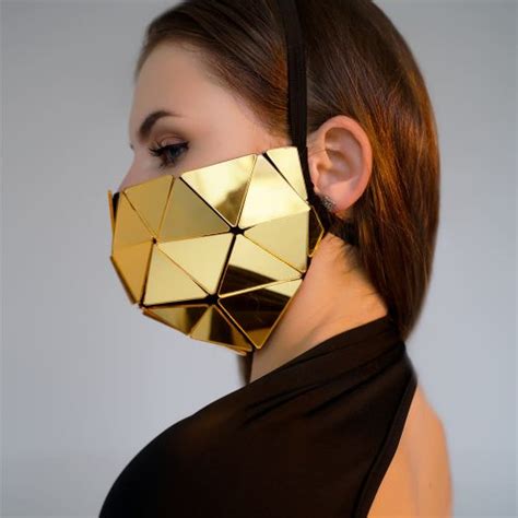 Gold Mask With Mirror Triangles By Etereshop M111