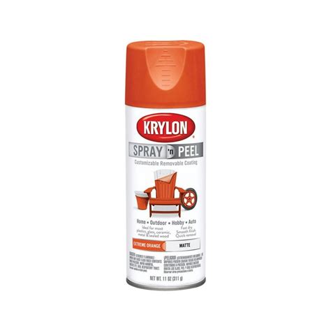 Krylon Spray N Peel Matte Extreme Orange Spray Paint 11 Oz Walmart
