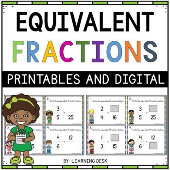 Recognize and generate equivalent forms of commonly used fractions, decimals, and percents. Equivalent Fraction Activities by Learning Desk | TpT