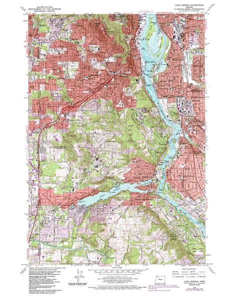 Lake Oswego Topographic Map 124000 Scale Oregon