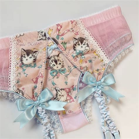 Pastel Pink Valentine Kitten Garter Belt Pick Your Size Etsy