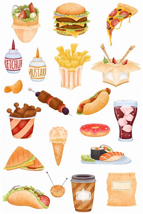 Fastfood Clipart Junk Food Clipart Food Clip Art Etsy Food Clipart