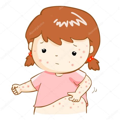 Girl Scratching Itching Rash On His Body Vector Stock Vector Image By