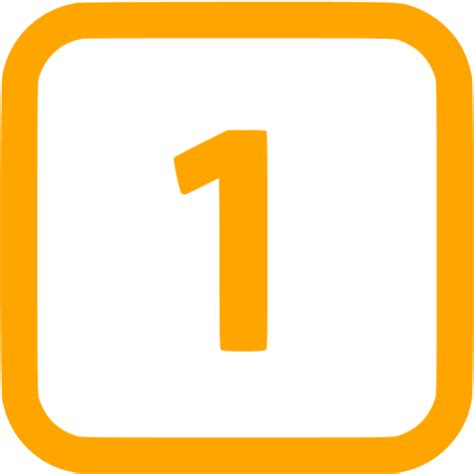 Orange 1 Icon Free Orange Numbers Icons
