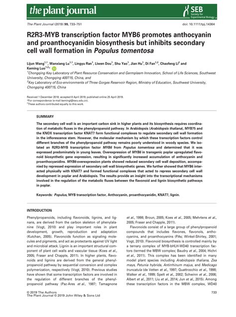 1254 chapter 24 natural products (secondary. (PDF) R2R3‐ MYB transcription factor MYB 6 promotes ...