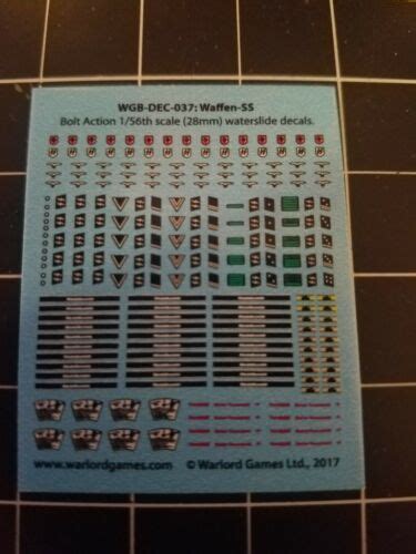 German Waffen Ss Decal Sheet 13 Bolt Action Warlord Games 28mm Ww2 Ebay