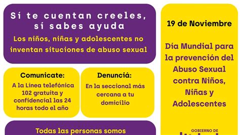 19 de noviembre día mundial para la prevención del abuso sexual contra niñas niños y adolescentes