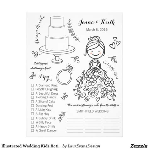 Illustrated Wedding Kids Activity Page Wedding With Kids