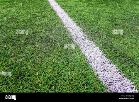Sideline Football Field Sideline Chalk Mark Artificial Grass Soccer