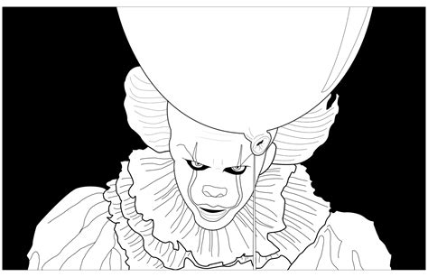 ✓ free for commercial use ✓ high quality images. Clown ca grippe sous fond noir - Halloween - Coloriages ...