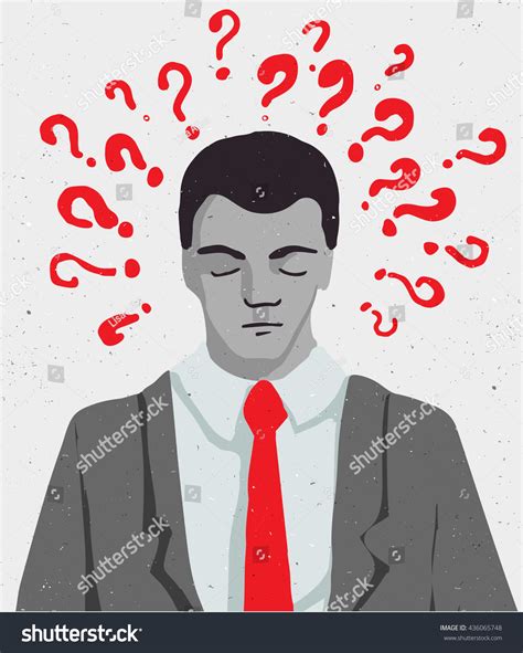 Businessman Portrait Thinking Man Question Doodles Stock Vector Royalty Free 436065748