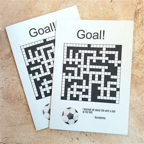 Goal Printable Crossword Football Soccer Themed Crossword Etsy