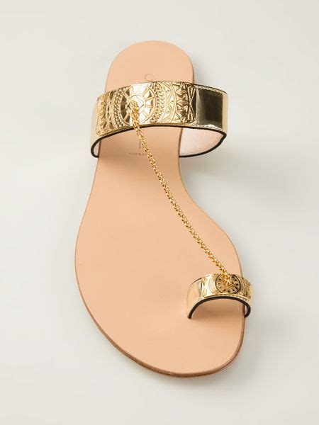Maybe you would like to learn more about one of these? Casadei Chain Detailed Sandals in Gold (metallic) | Lyst