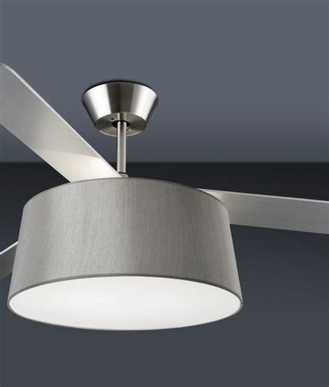 The popular drum shade look is framed within a metal cage and warmed with a linen shade. Modern Ceiling Fan With Drum Light Shade | celing fans ...