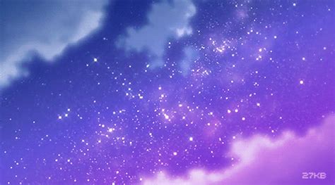 Image of higurashi in the snow gif by nousernamehere. magical night sky | Anime scenery, Sky gif, Aesthetic anime