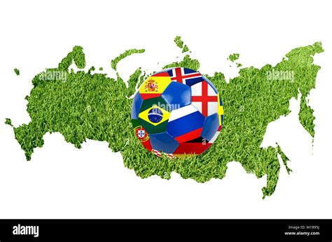 Russia Map From Green Grass Stock Photo Alamy