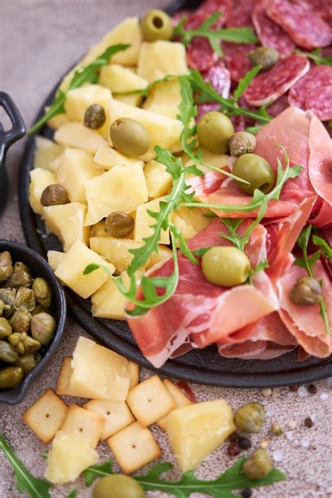 Italian Antipasto Meat Platter Prosciutto Ham Bresaola Salami And