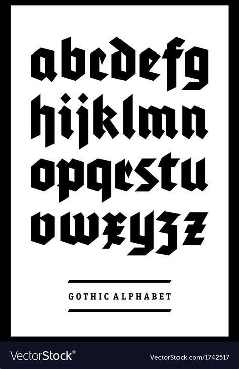 Gothic Font Alphabet Type Royalty Free Vector Image Sponsored