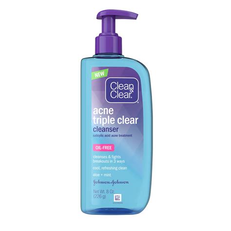Clean Clear Acne Triple Clear Facial Cleanser Salicylic Acid Oz Walmart Com