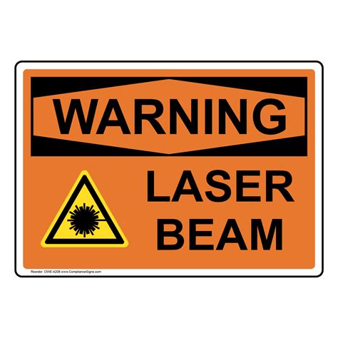 Osha Sign Warning Laser Beam Sign Process Hazards