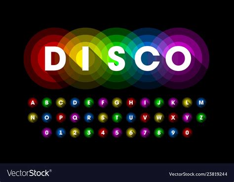 Colorful Disco Style Font Design Alphabet Letters Vector Image