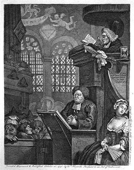 The Sleeping Congregation By William Hogarth 1736 From Northwestern