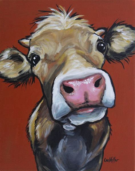 Cow Art Cute Colorful Cow Art Sticker By Lee H Keller Art White