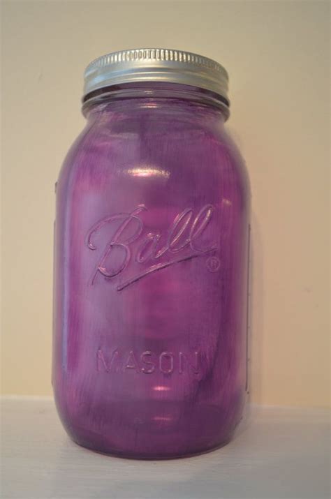 Large Purple Mason Jar Quart Sized Jars By Megankaydesign On Etsy 4 00 Purple Mason Jars