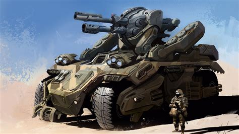 Wallpaper Vehicle War Artwork Soldier Tank Science Fiction