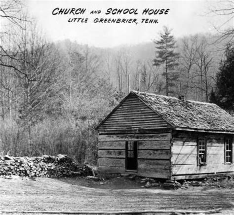 Postcard Of Church And School House Little Greenbrier Tennessee