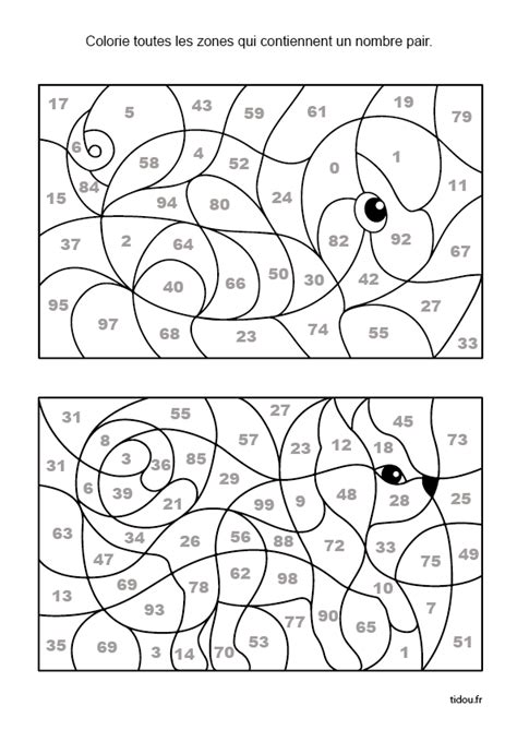 Coloriages Magiques Les Nombres Pairs Tidou Fr
