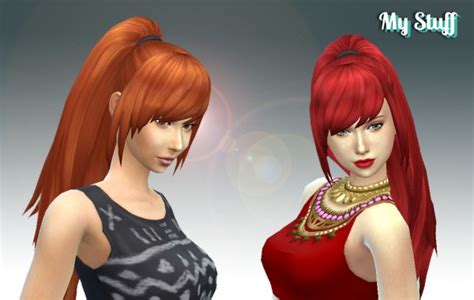 Mystufforigin Fashion Ponytail Sims 4 Hairs